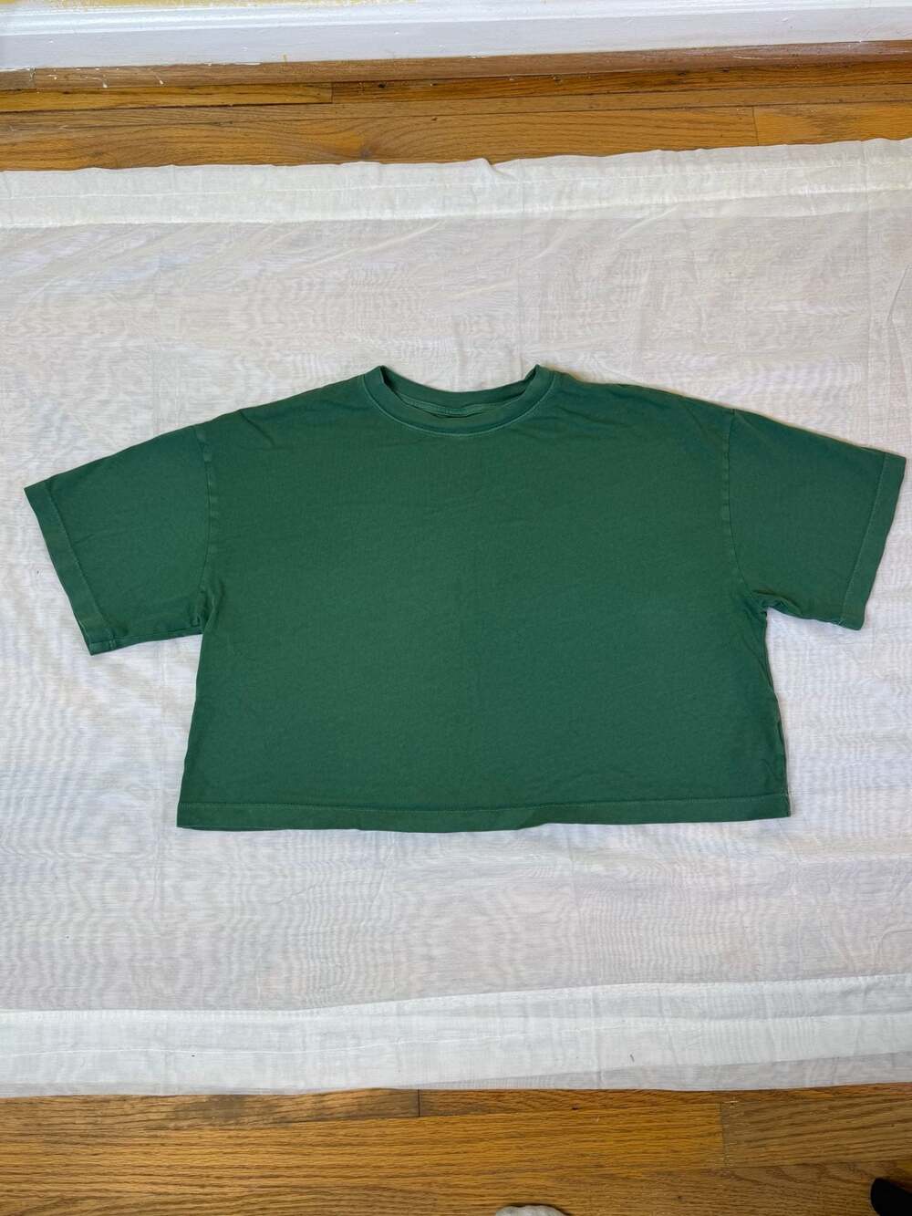 Old Navy Vintage Tee Cropped Green Boxy T-Shirt Large